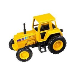 Rhode Island Novelty - Pull Back Die-Cast Vehicle - FARM TRACTOR (Yellow)(3.75 inch)