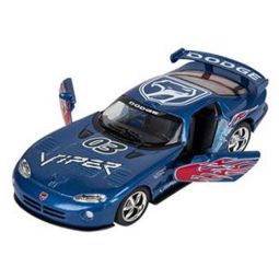 Rhode Island Novelty - Pull Back Die-Cast Metal Vehicle - DODGE VIPER GTS-R (Blue)(5 inch)