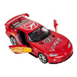Rhode Island Novelty - Pull Back Die-Cast Metal Vehicle - DODGE VIPER GTS-R (Red)(5 inch)