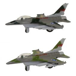 RI Novelty - Pull Back Die-Cast Metal - SET OF 2 F-16 FIGHTING FALCON JETS (6 inch)