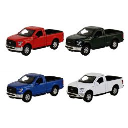 RI Novelty - Pull Back Die-Cast Metal Vehicles - 2015 FORD F-150 REGULAR CAB (Set of 4)(4.75 in)