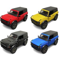 RI Novelty - Pull Back Die-Cast Metal Vehicles - SET OF 4 2022 FORD BRONCOS [Black, Blue, Red +1]