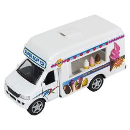 Rhode Island Novelty - Pull Back Die-Cast Metal Vehicle - ICE CREAM TRUCK (5 inch)