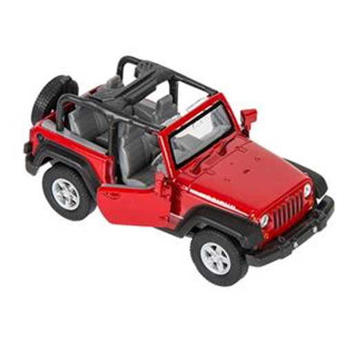 Rhode Island Novelty - Pull Back Die-Cast Metal Vehicle - JEEP WRANGLER RUBICON (Red)(5 inch)