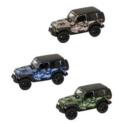 RI Novelty - Pull Back Die-Cast Metal Vehicles - SET OF 3 2018 JEEP WRANGLERS (5 inch) 1:34 Scale