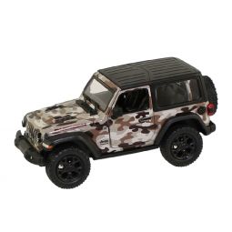 RI Novelty - Pull Back Die-Cast Metal Vehicle - 2018 JEEP WRANGLER (Tan Camo)(5 inch) 1:34 Scale