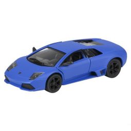 RI Novelty - Pull Back Die-Cast Metal Vehicle - MATTE LAMBORGHINI MURCIELAGO (Blue)(5 in) 1:36 Scale