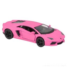RI Novelty - Pull Back Die-Cast Metal Vehicle- MATTE LAMBORGHINI AVENTADOR (Pink)(5 in) 1:38 Scale