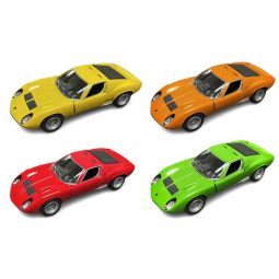 RI Novelty - Die-Cast Metal Vehicles - SET OF 4 1971 LAMBORGHINI MIURA P400 SV [Red, Green +2]