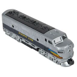 RI Novelty Pull Back Die-Cast Vehicle - CLASSIC LOCOMOTIVE TRAIN [Pacific Line](Silver - 6.5 in)