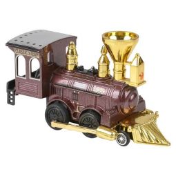 Rhode Island Novelty - Pull Back Die-Cast Metal Vehicle - POWER STEAM LOCOMOTIVE (Maroon)(5 inch)