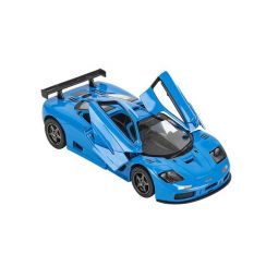 RI Novelty - Pull Back Die-Cast Metal Vehicle - 1995 MCLAREN F1 GTR (Blue)(5 inch) 1:34 Scale