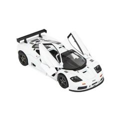 RI Novelty - Pull Back Die-Cast Metal Vehicle - 1995 MCLAREN F1 GTR (White)(5 inch) 1:34 Scale