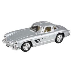 Rhode Island Novelty - Pull Back Die-Cast Metal Vehicle - 1954 MERCEDES BENZ 300SL (Silver)(5 inch)