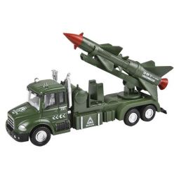 RI Novelty - Pull Back Die-Cast Metal Military Vehicle - STYLE #1 (Green w/ Missile)(6 inch)