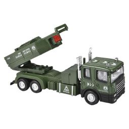 RI Novelty - Pull Back Die-Cast Metal Military Vehicle - STYLE #2 (Green w/ Anti-Air Gun)(6 inch)