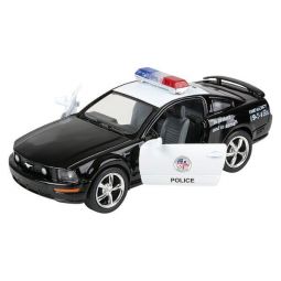 Rhode Island Novelty - Pull Back Die-Cast Metal Vehicle - 2006 FORD MUSTANG GT POLICE CAR (5 inch)