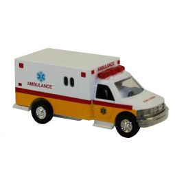 Rhode Island Novelty - Pull Back Die-Cast Metal Vehicle - RESCUE AMBULANCE (Yellow)(5 inch)