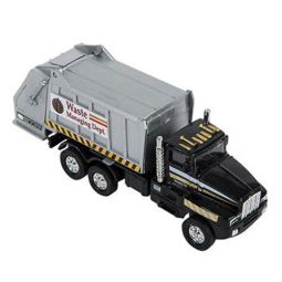 Rhode Island Novelty - Pull Back Die-Cast Metal Vehicle - SANITATION GARBAGE TRUCK (Black)(6 inch)
