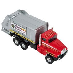 Rhode Island Novelty - Pull Back Die-Cast Metal Vehicle - SANITATION GARBAGE TRUCK (Red)(6 inch)