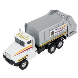 Rhode Island Novelty - Pull Back Die-Cast Metal Vehicle - SANITATION GARBAGE TRUCK (White)(6 inch)