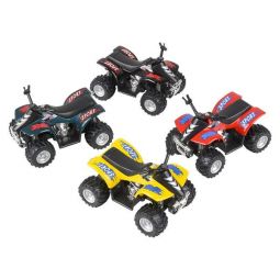 Rhode Island Novelty - Pull Back Die-Cast Vehicles - SET OF 4 SMART ATV QUADS (3.75 inch)