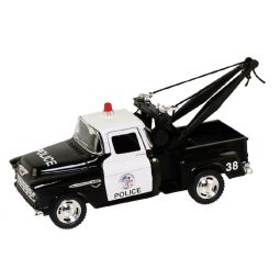 RI Novelty - Pull Back Die-Cast Metal - 1955 CHEVY STEPSIDE POLICE TOW TRUCK (5 inch) 1:32 Scale