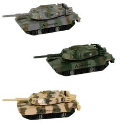 RI Novelty - Pull Back Die-Cast Metal Vehicles - SET OF 3 TANKS (10SFOR)(4.5 inch)