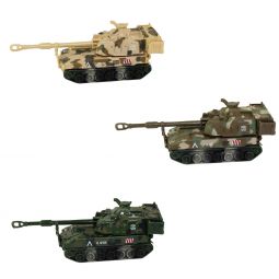 RI Novelty - Pull Back Die-Cast Metal Vehicles - SET OF 3 TANKS (11SFOR)(4.5 inch)
