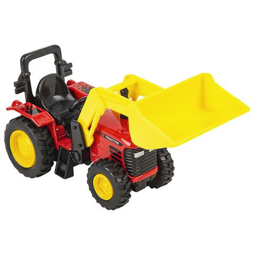 Rhode Island Novelty - Pull Back Die-Cast Metal Vehicle - SCOOP TRACTOR (Red - 6 inch)