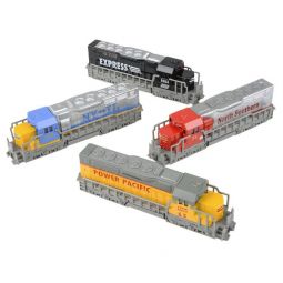 Rhode Island Novelty - Pull Back Die-Cast Vehicles - SET OF 4 FREIGHT TRAINS (7 inch)