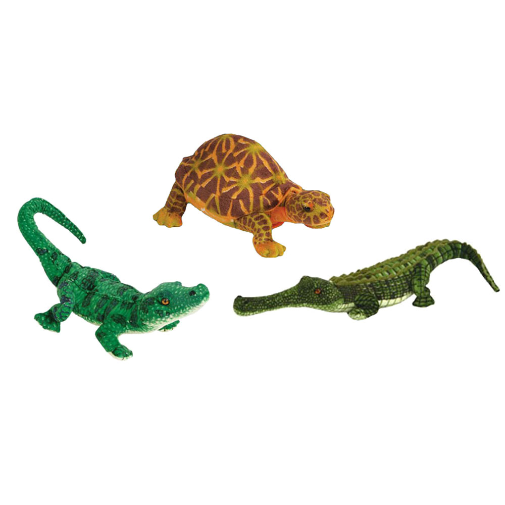 Adventure Planet Plush - SET OF 3 REPTILES (Crocodile, Alligator & Box Turtle)