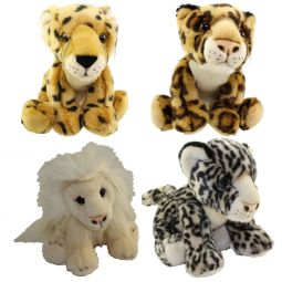 Adventure Planet Plush Heirloom Collection - SET OF 4 WILD CATS (Cheetah, Leopard, White Lion +1)