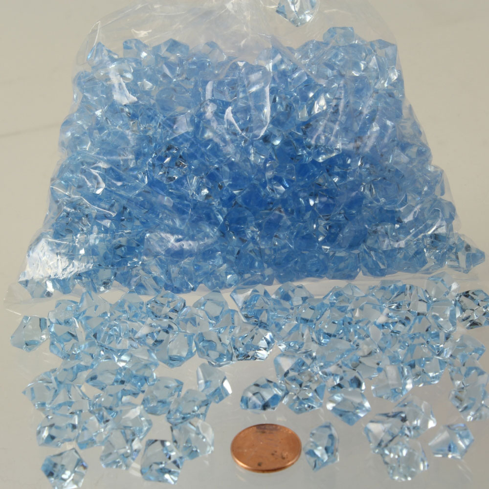 Acrylic Ice Crystals - 2500 piece lot - BLUE (Table Scatter, Vase Fillers, Decoration)