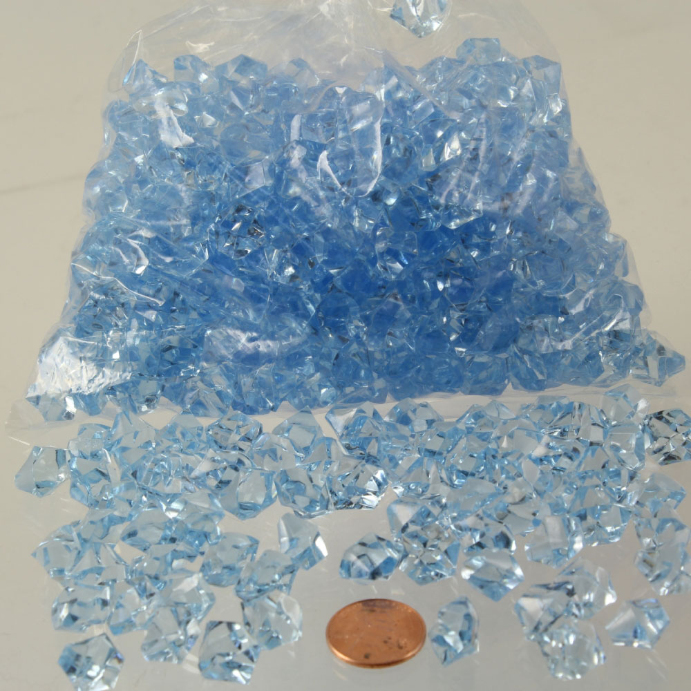 Acrylic Ice Crystals - 500 piece lot - BLUE (Table Scatter, Vase Fillers, Decoration)