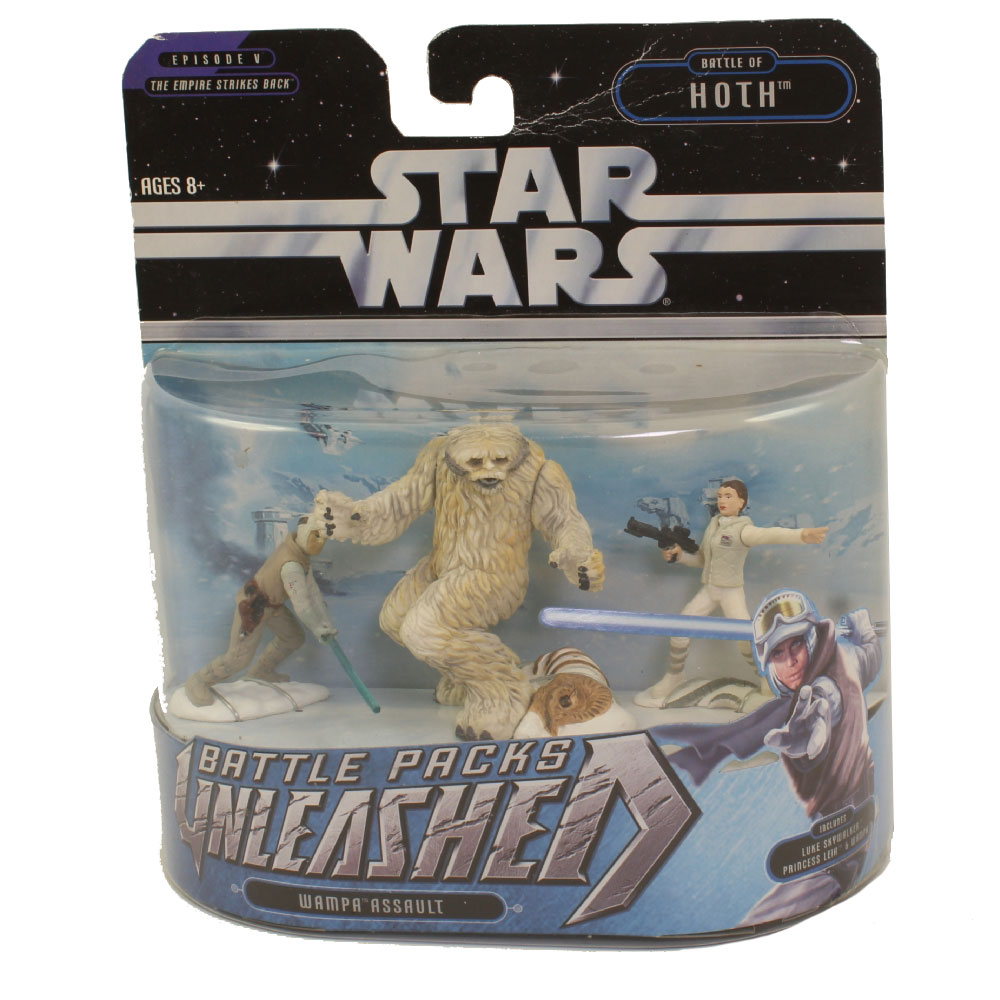 Star Wars Action Figure Set - Battle Packs Unleashed - WAMPA ASSAULT (Luke, Leia & Wampa)