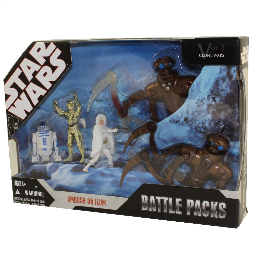 Star Wars Action Figure Set - Battle Packs - AMBUSH ON ILUM (R2-D2, C-3PO, Padme Amidala & 2 Droids)