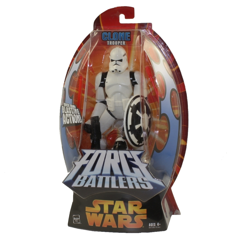 Star Wars - Force Battlers Action Figure - CLONE TROOPER (Quick-Draw Blasting Action)(6.5 inch)