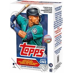 Topps Major League Baseball (MLB) Trading Cards 2023 Series One - VALUE BOX (7 Packs & 1 Patch Card)