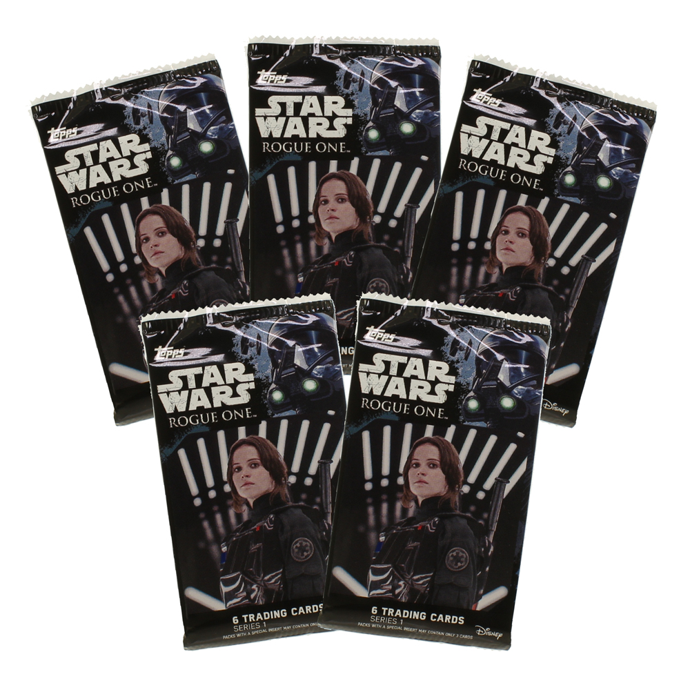 Topps Collectible Trading Cards - Star Wars: Rogue One Series 1 - 5 Pack Lot