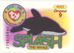 TY Beanie Babies BBOC Card - Series 1 Original 9 (RED) - SPLASH (#/6800)