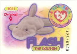 TY Beanie Babies BBOC Card - Series 1 Original 9 (RED) - FLASH (#/6800)
