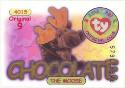 TY Beanie Babies BBOC Card - Series 1 Original 9 (RED) - CHOCOLATE (#/8840)