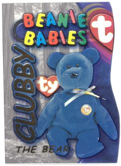 TY Beanie Babies BBOC Card - Clubby Edition - Beanie/Buddy Left - CLUBBY (Gold)
