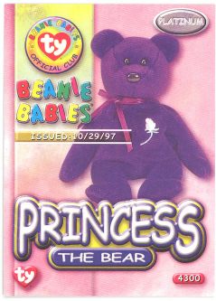 TY Beanie Babies BBOC Card - Platinum Edition - PRINCESS the Bear