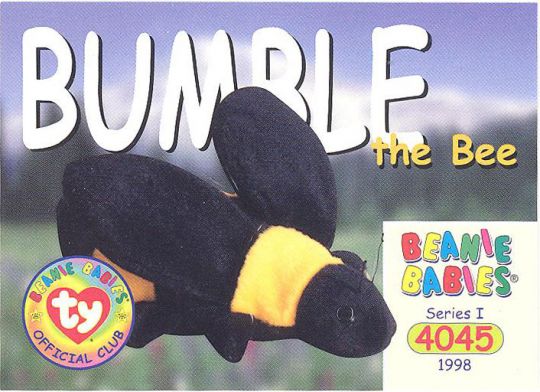 TY Beanie Babies BBOC Card - Series 1 Common - BUMBLE the Bee