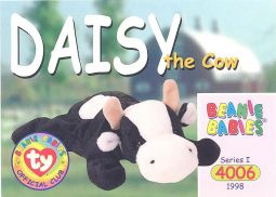 TY Beanie Babies BBOC Card - Series 1 Common - DAISY the Cow