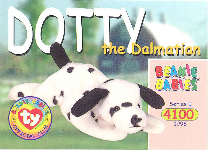 TY  Beanie Baby Dotty the Dalmatian style 4100 DOB 10-17-96 NWT 