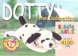 TY Beanie Babies BBOC Card - Series 1 Common - DOTTY the Dalmatian