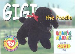 TY Beanie Babies BBOC Card - Series 1 Common - GIGI the Poodle